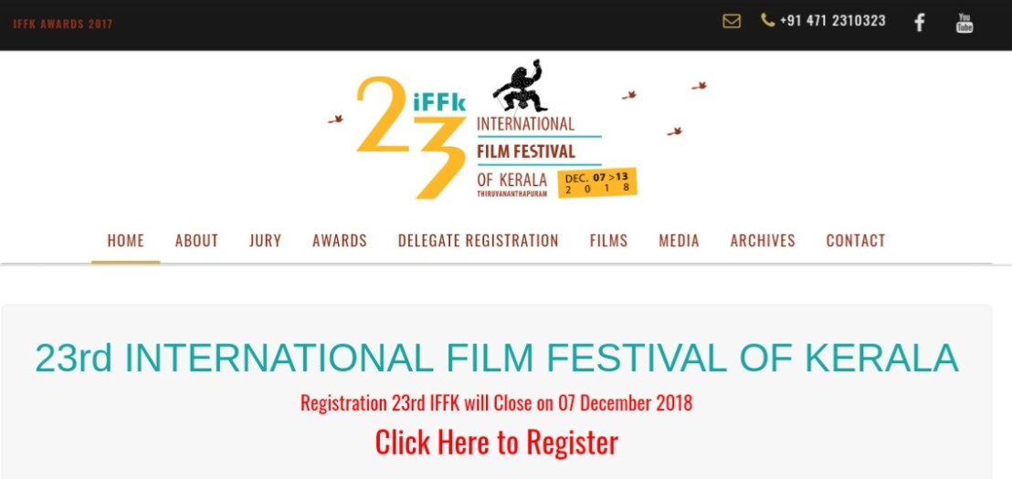 Screen grab of www.iffk.in